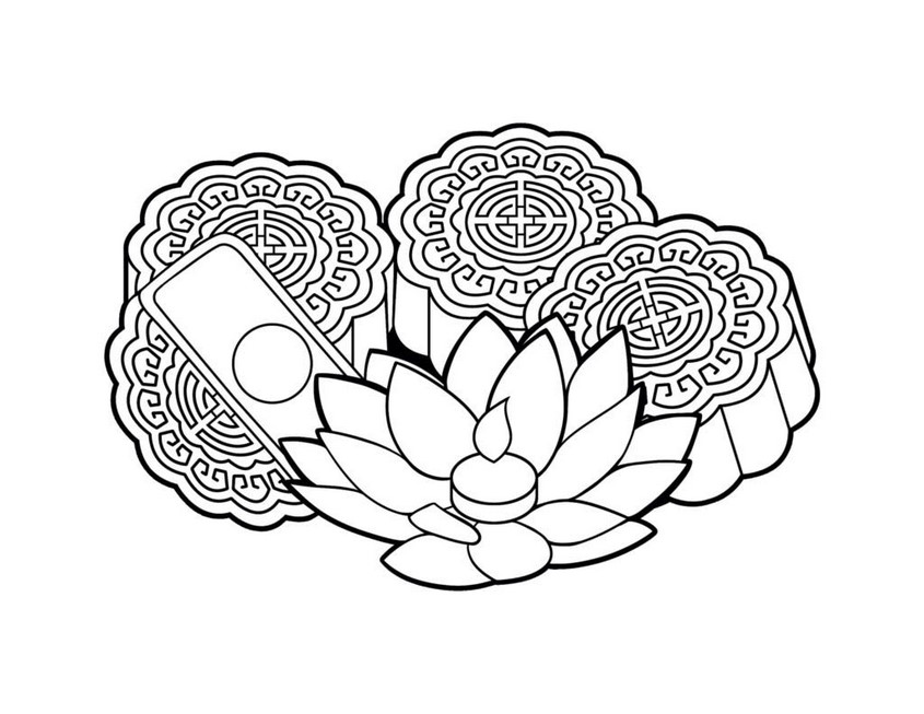 Tranh tô màu bánh trung thu - 6