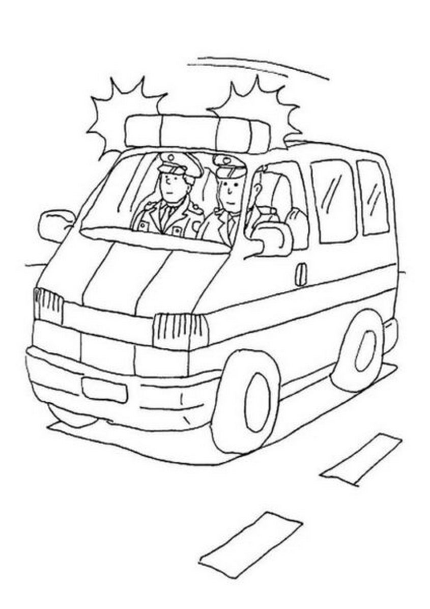 Tranh tô màu xe cảnh sát - 55