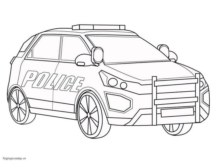 Tranh tô màu xe cảnh sát - 32