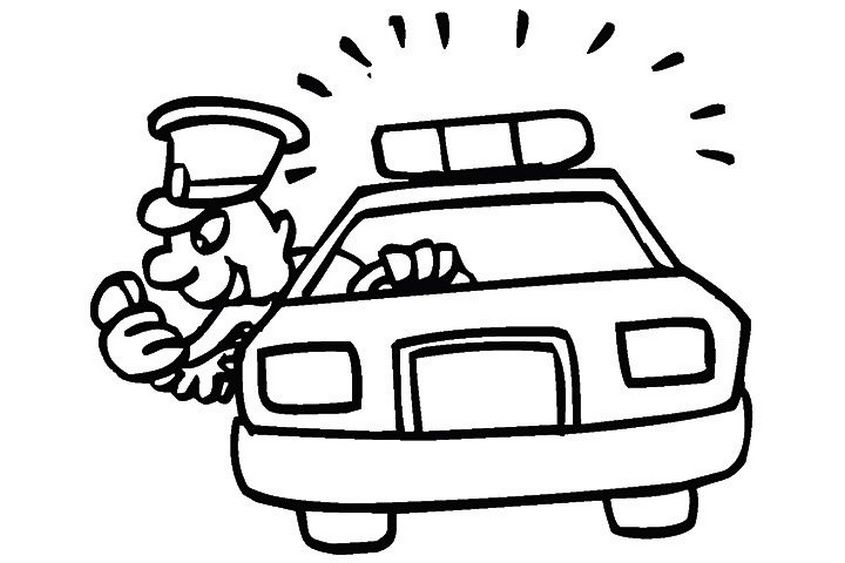 Tranh tô màu xe cảnh sát đang làm nhiệm vụ - 32