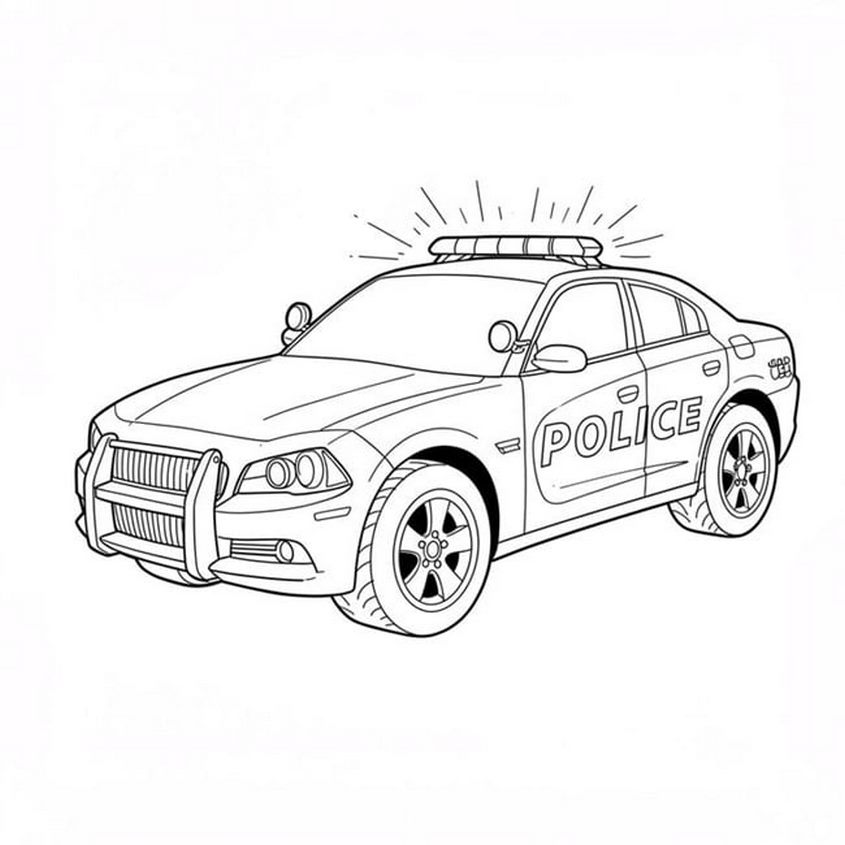 Tranh tô màu xe cảnh sát - 9