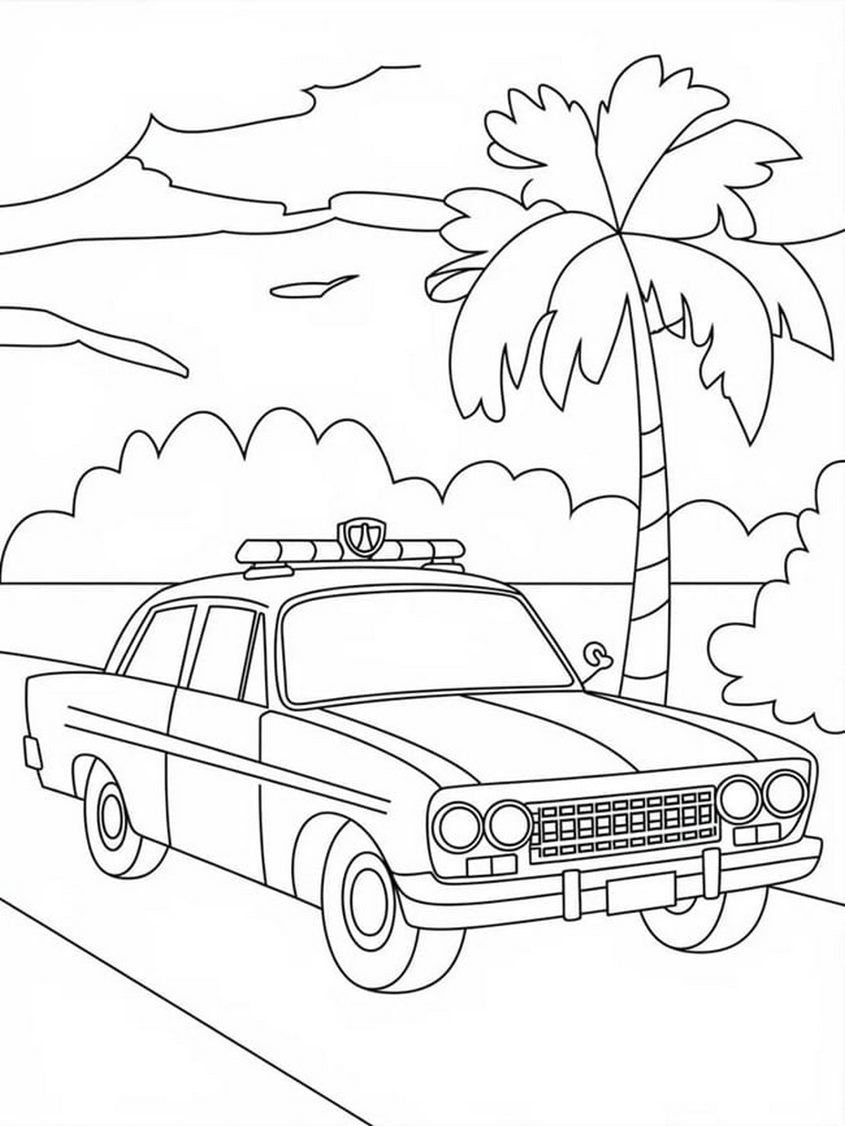 Tranh tô màu xe cảnh sát - 15