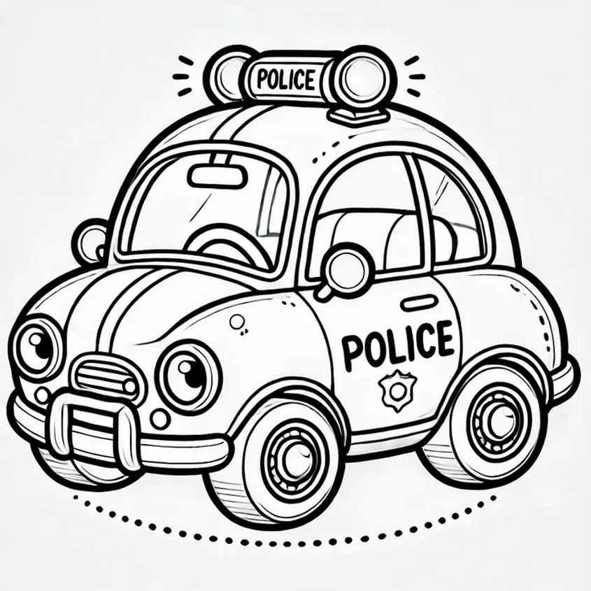 Tranh tô màu xe cảnh sát - 19