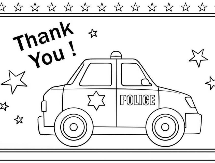Tranh tô màu xe cảnh sát - 21
