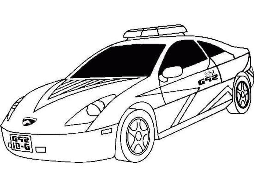 Tranh tô màu xe cảnh sát đang làm nhiệm vụ - 12