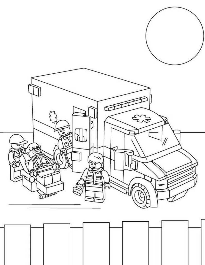 Tranh tô màu xe cứu thương đưa bệnh nhân đi cấp cứu - 13