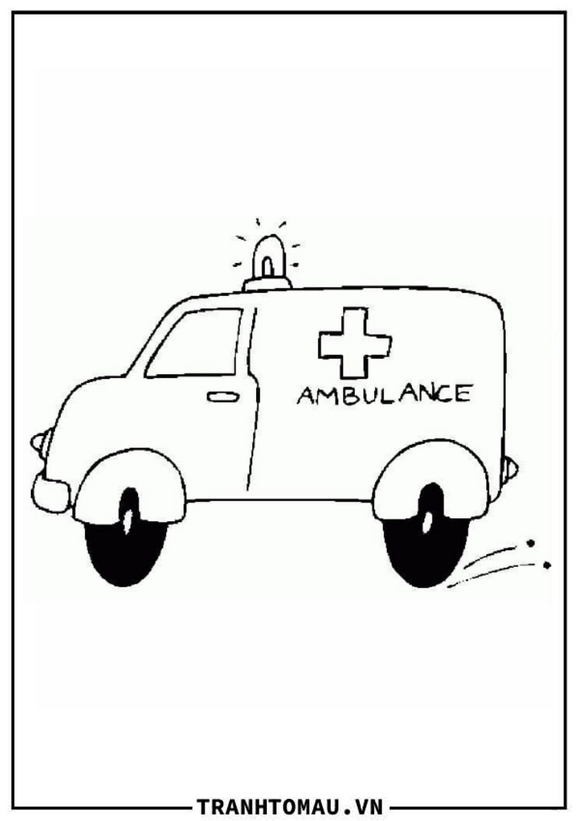 Tranh tô màu xe cứu thương đưa bệnh nhân đi cấp cứu - 19