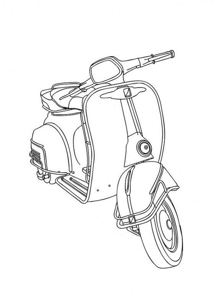 Tranh tô màu xe máy tay ga - 1 Tranh tô màu xe máy tay ga - 1