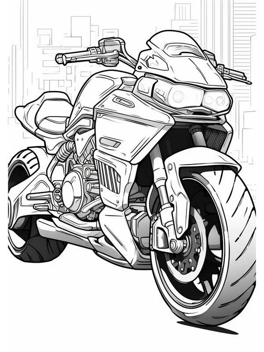 Tranh tô màu xe máy mô tô - 30 Tranh tô màu xe máy mô tô - 30