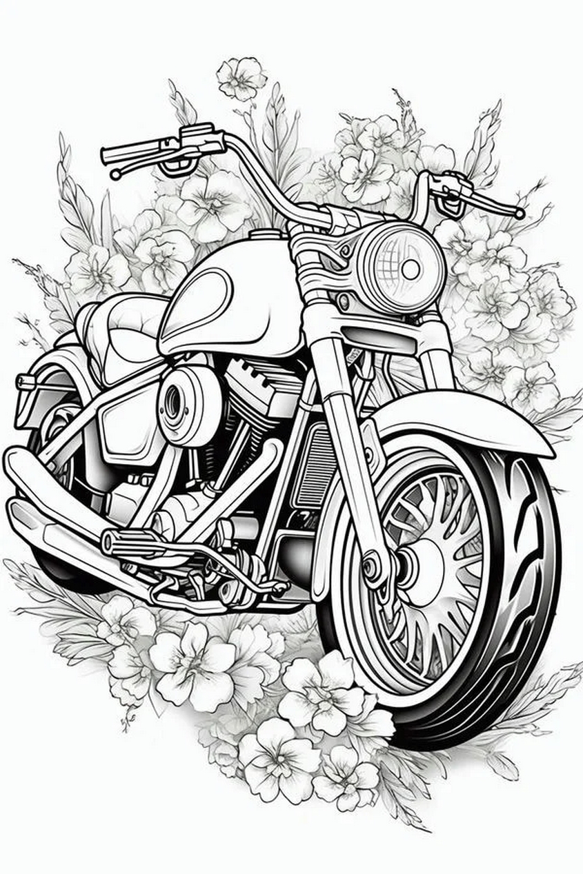 Tranh tô màu xe máy - 2 Tranh tô màu xe máy - 2