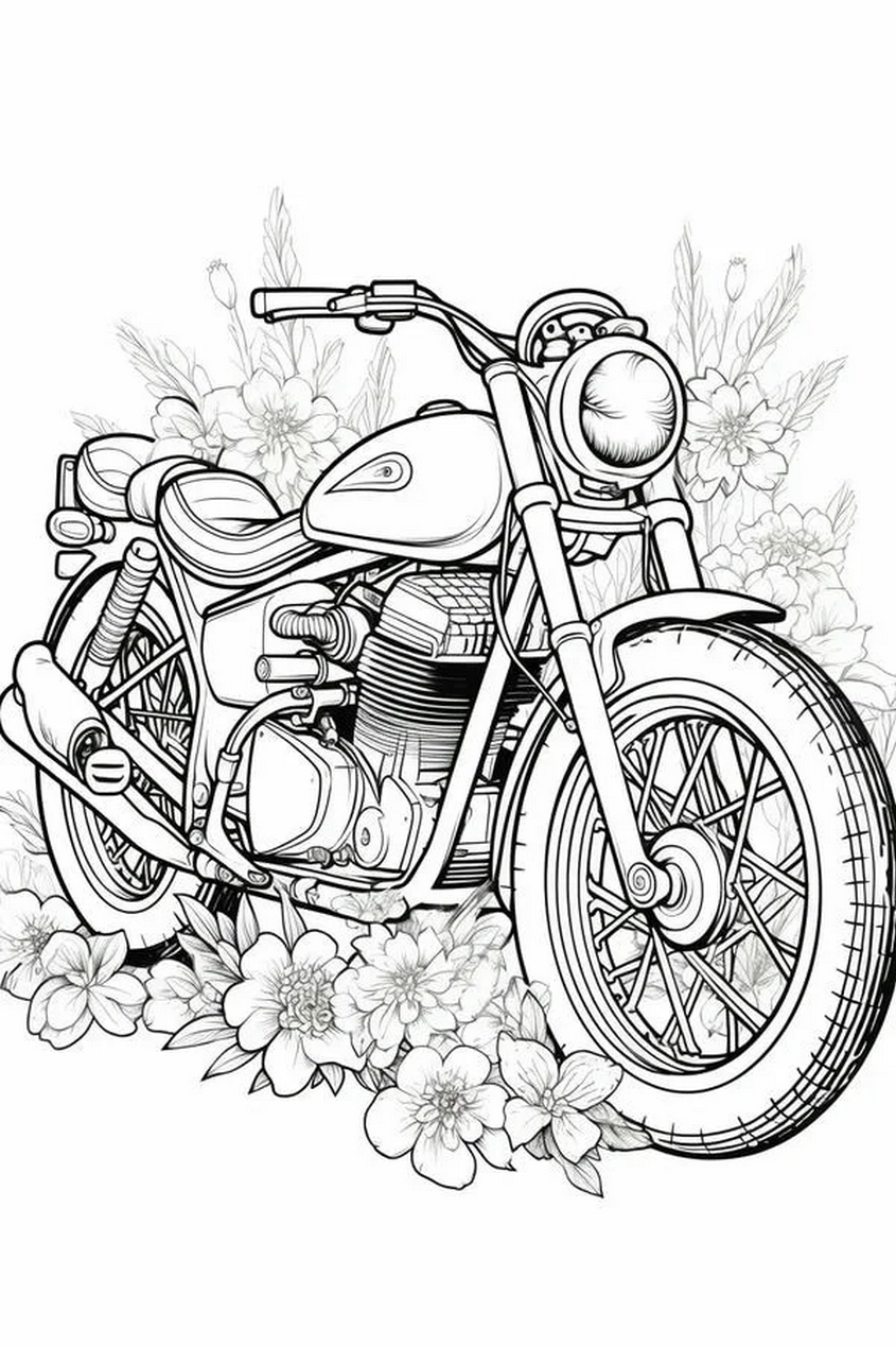 Tranh tô màu xe máy - 1 Tranh tô màu xe máy - 1