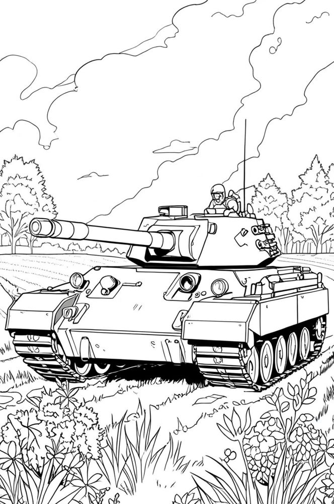 Tranh tô màu xe tăng 7