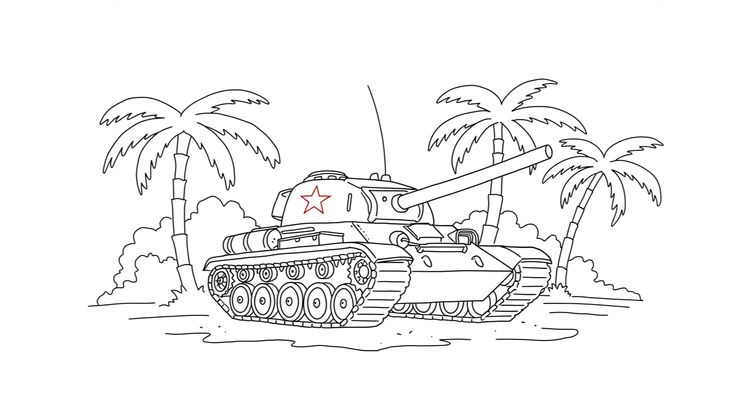 Tranh tô màu xe tăng 23