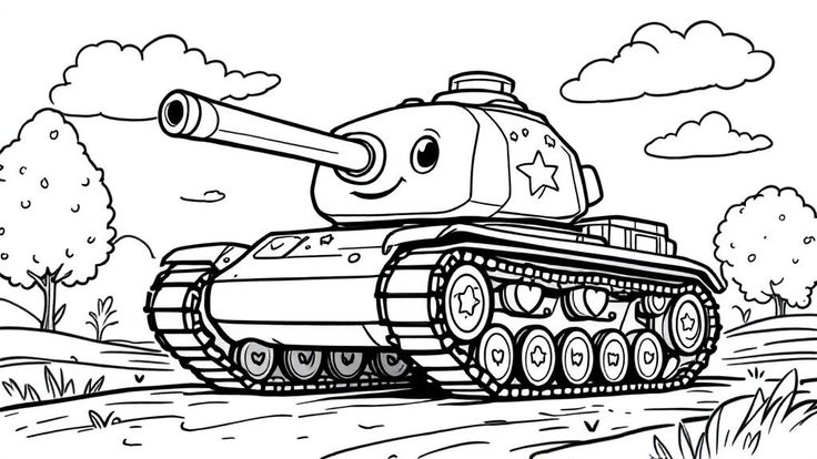 Tranh tô màu xe tăng 30