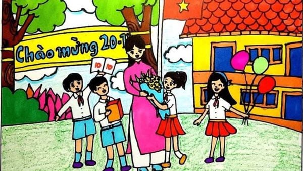 Ý tưởng 1: Vẽ tranh 20/10 tặng cô giáo
