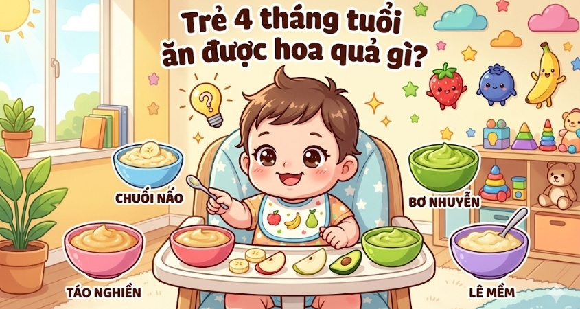 Trẻ 4 tháng tuổi ăn được hoa quả gì?