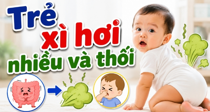 Trẻ sơ sinh xì hơi nhiều và thối có thể là dấu hiệu của bệnh lí Trẻ sơ sinh xì hơi nhiều và thối có thể là dấu hiệu của bệnh lí