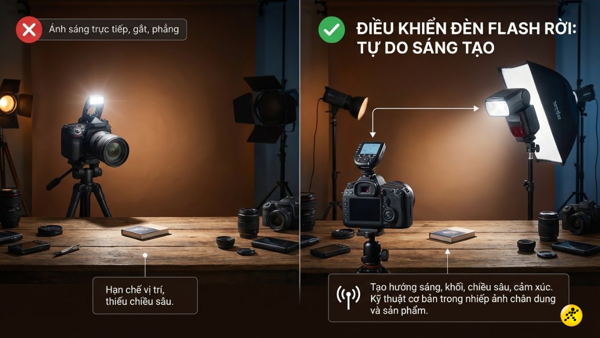 Điều khiển đèn flash rời Điều khiển đèn flash rời