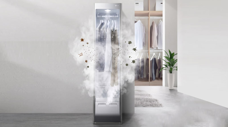 Công nghệ hơi nước thẩm thấu sâu giúp làm mới vải, giảm nhăn và loại bỏ mùi bám