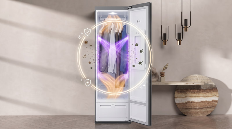 Luồng khí nóng kết hợp diệt khuẩn giúp quần áo khô ráo, sạch khuẩn và an toàn hơn