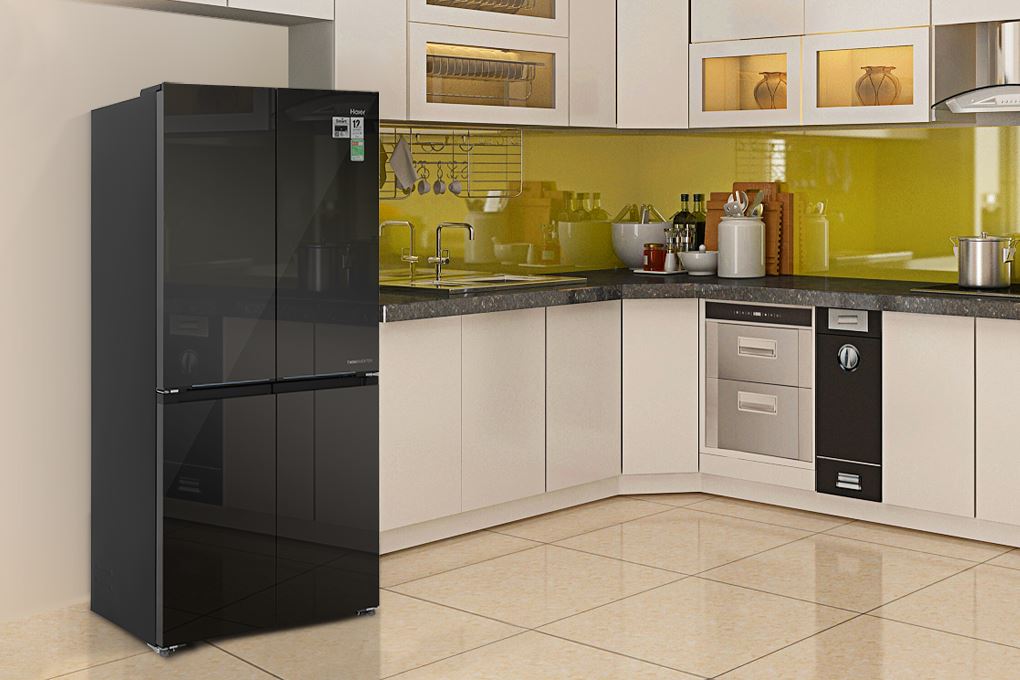 Tủ lạnh Haier 495 lít HM610AGBVNU1 thiết kế Multidoor mặt kính đen tích hợp ngăn My Zone