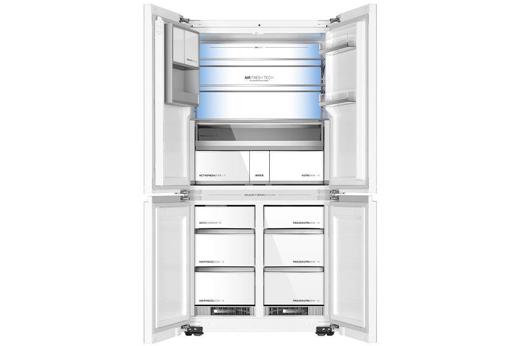 Tủ lạnh nhiều cửa Haier dung tích lớn với hệ thống các khoang chứa thực phẩm độc lập và sang trọng