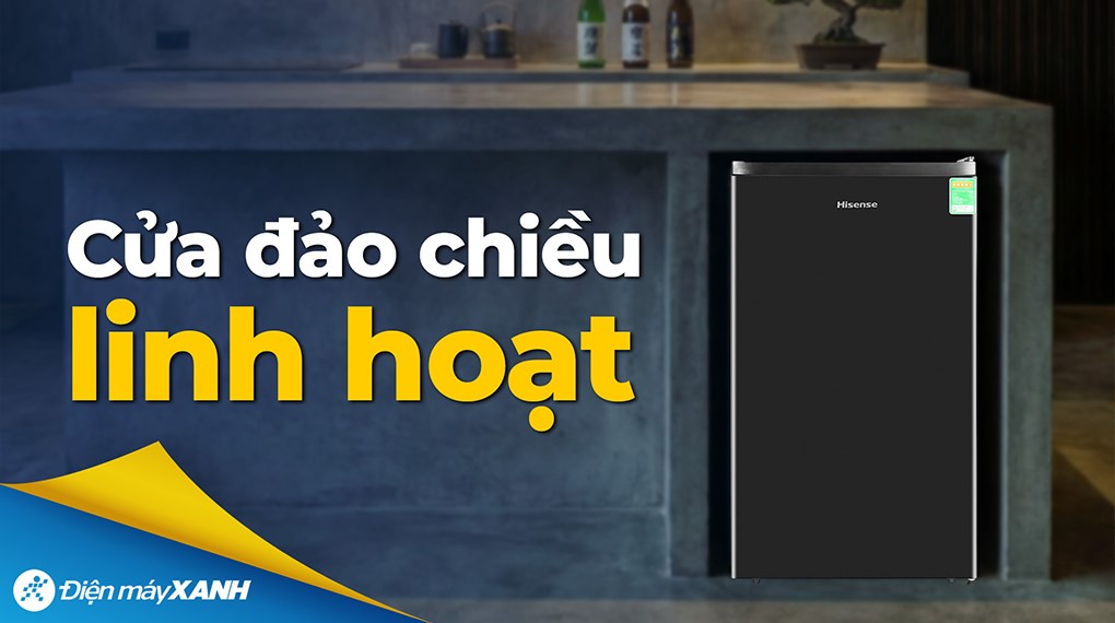 Tủ lạnh Hisense 94 lít HR09DB thiết kế nhỏ gọn có cửa đảo chiều và ngăn Fresh Zone tiện lợi