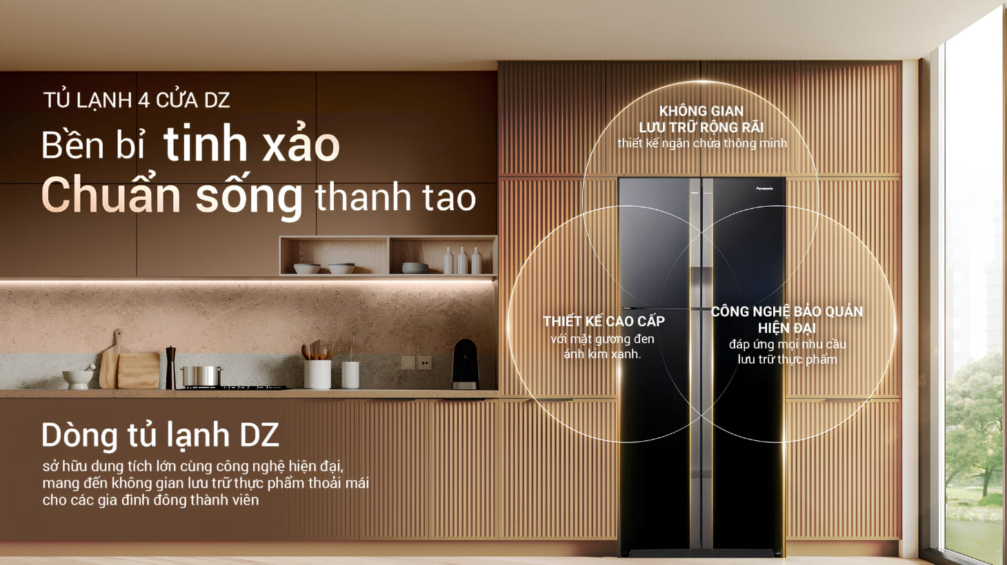 Dòng tủ lạnh DZ của Panasonic với thiết kế tinh tế và nhiều công năng tiện lợi