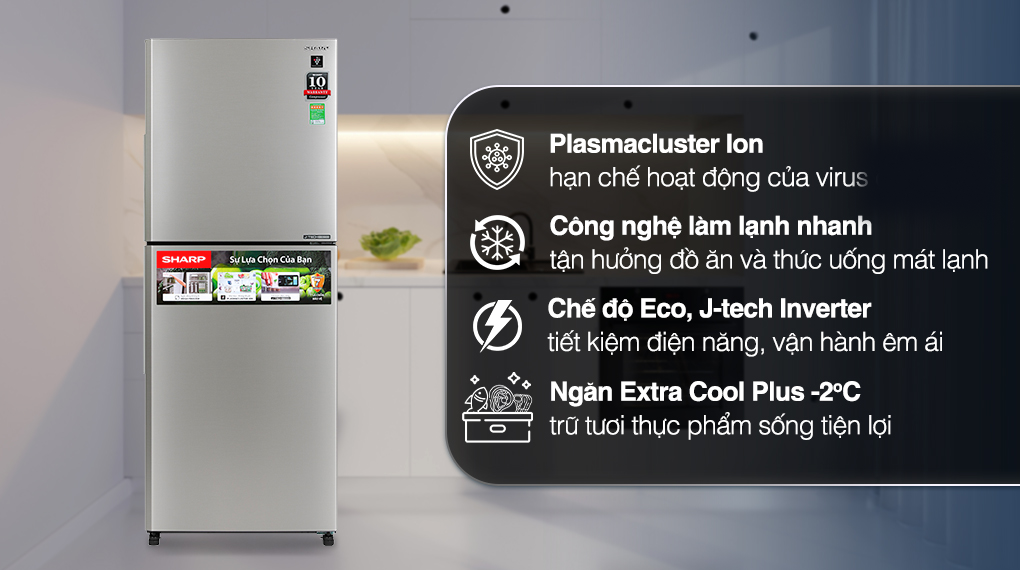 Tủ lạnh Sharp 330 lít SJ-XP352AE-SL ngăn đông mềm -2 độ C công nghệ Plasmacluster Ion Tủ lạnh Sharp 330 lít SJ-XP352AE-SL ngăn đông mềm -2 độ C công nghệ Plasmacluster Ion