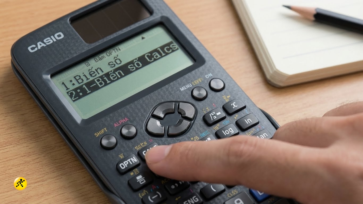 Nhấn ph&iacute;m OPTN, chọn 2