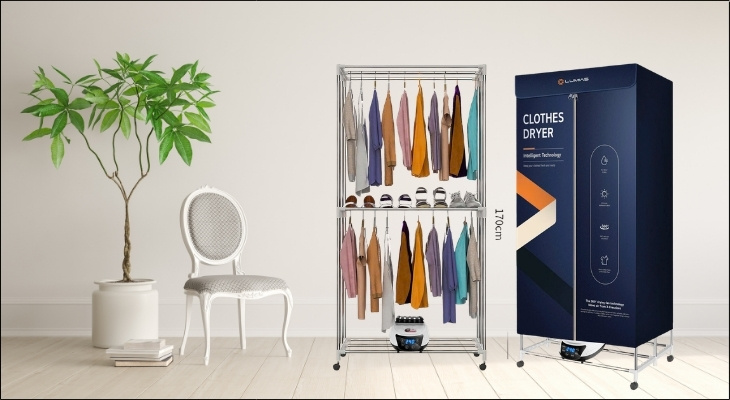 Lumias LCD-01 có thiết kế 3 tầng rộng rãi, giúp treo được nhiều quần áo