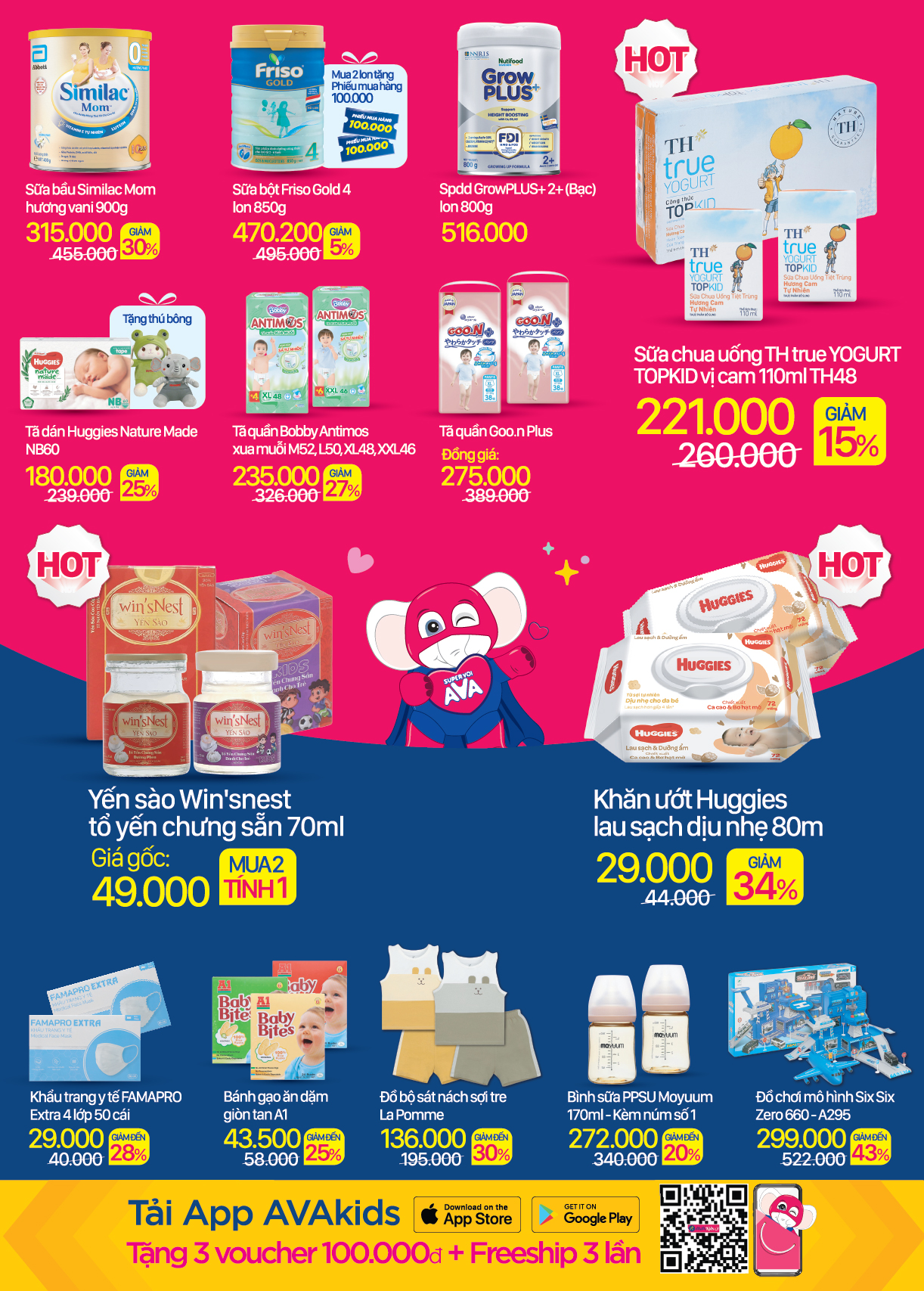 Các sản phẩm khuyến mãi tại chi nhánh AVAKids Lê Đức Thọ