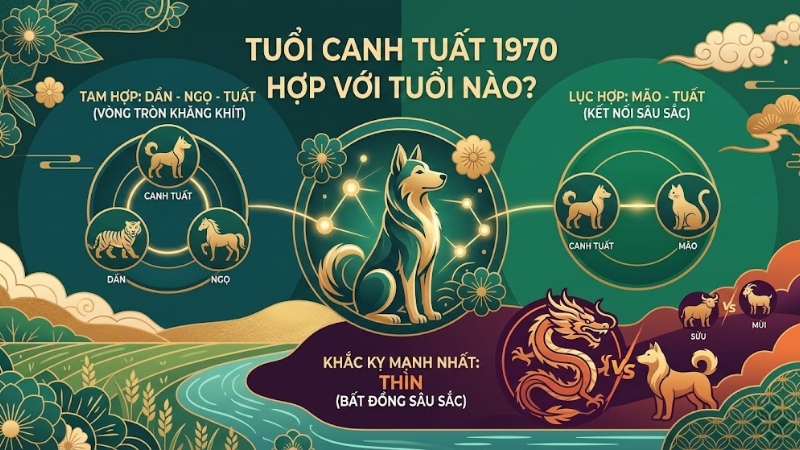 Tuổi Canh Tuất 1970 hợp với tuổi n&agrave;o?