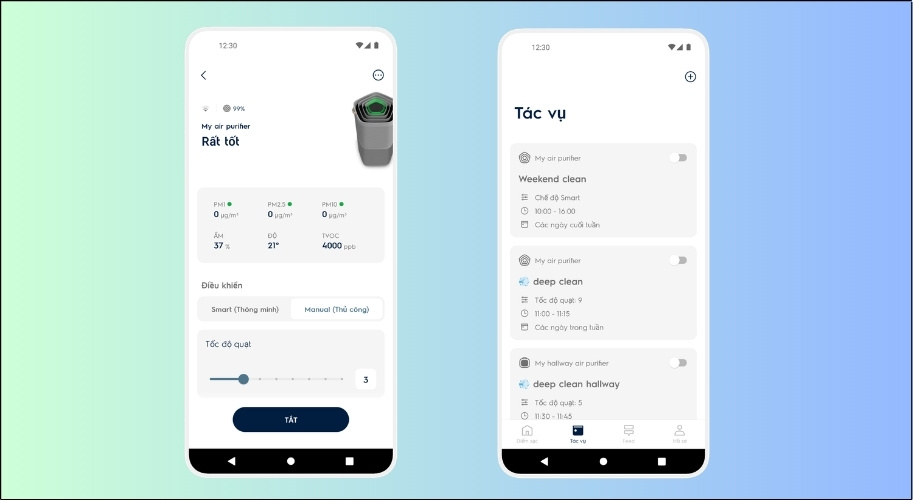 Electrolux Life liên tục cập nhật và hiển thị chi tiết các chỉ số bụi mịn nguy hiểm cũng như độ ẩm phòng