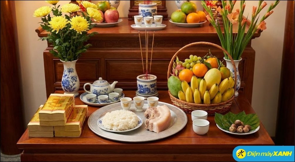 Mâm cúng bao sái bàn thờ cần chuẩn bị đơn giản, thành kính để xin phép thần linh tổ tiên trước khi dọn dẹp