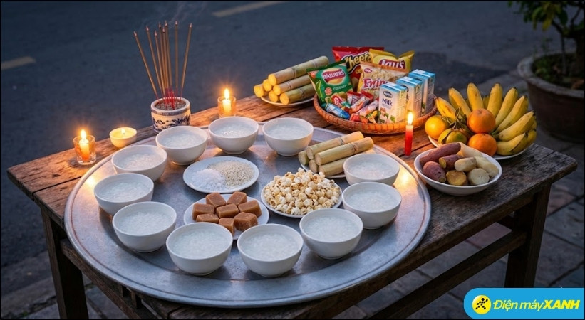 Mâm cúng cô hồn hàng tháng thường được chuẩn bị để cúng vào mùng 2 và 16 Âm lịch