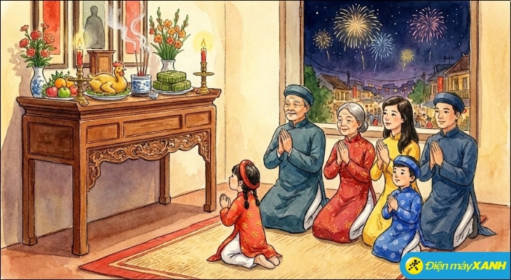 Cần thực hiện cúng giao thừa trong nhà lúc 23h đêm 30 Tết (giờ Hợi) để kịp tiễn ông Táo về trời