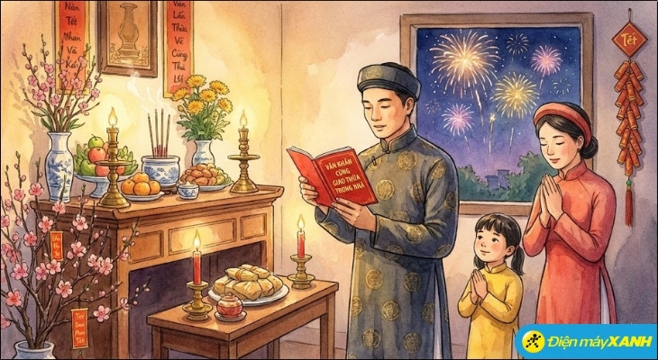 Đọc văn khấn giao thừa trong nhà nên hướng ra cửa chính hoặc hướng Đông Nam để đón dương khí năm mới