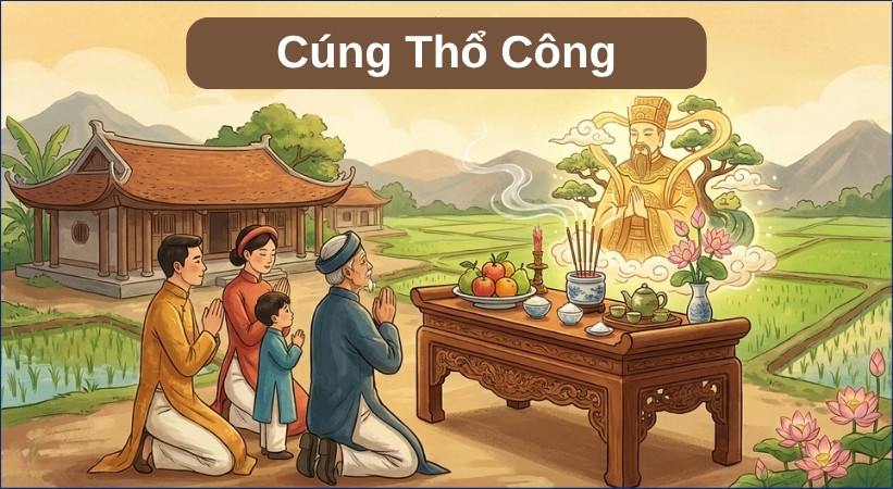 Việc cúng Thổ Công trước hết thể hiện sự tôn kính đối với vị thần cai quản đất đai