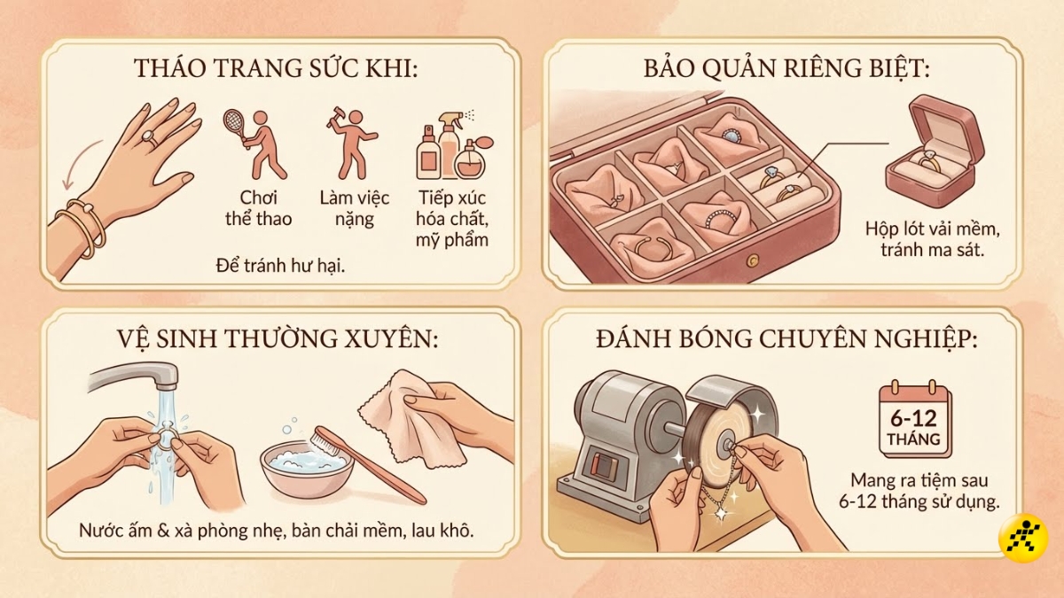 C&aacute;ch bảo quản trang sức v&agrave;ng 610