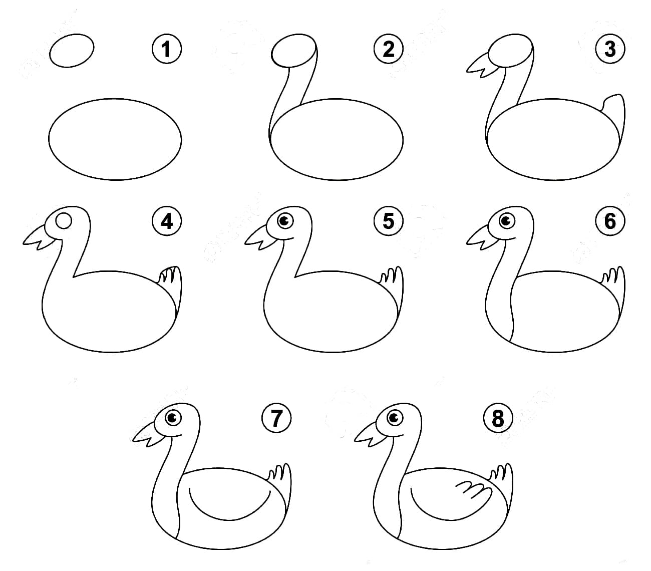 Cách vẽ con vịt dễ thương