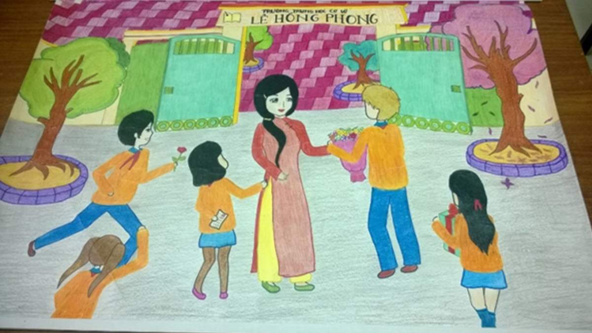 Ý tưởng 1: Vẽ tranh 20/10 tặng cô giáo