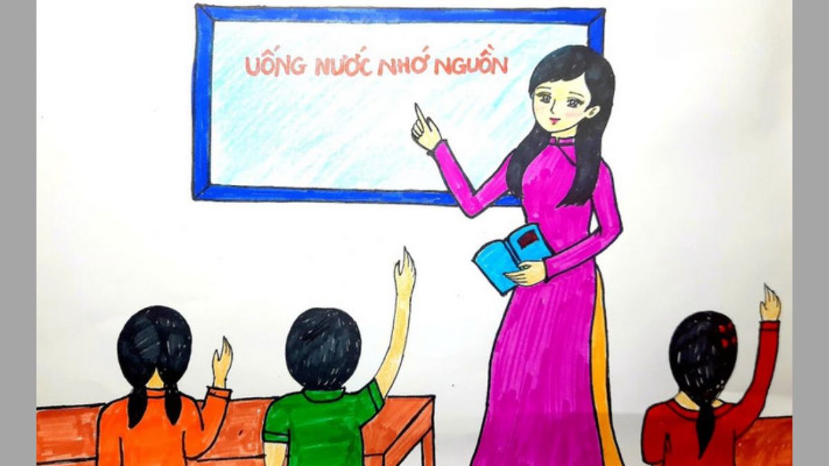 Ý tưởng 1: Vẽ tranh 20/10 tặng cô giáo