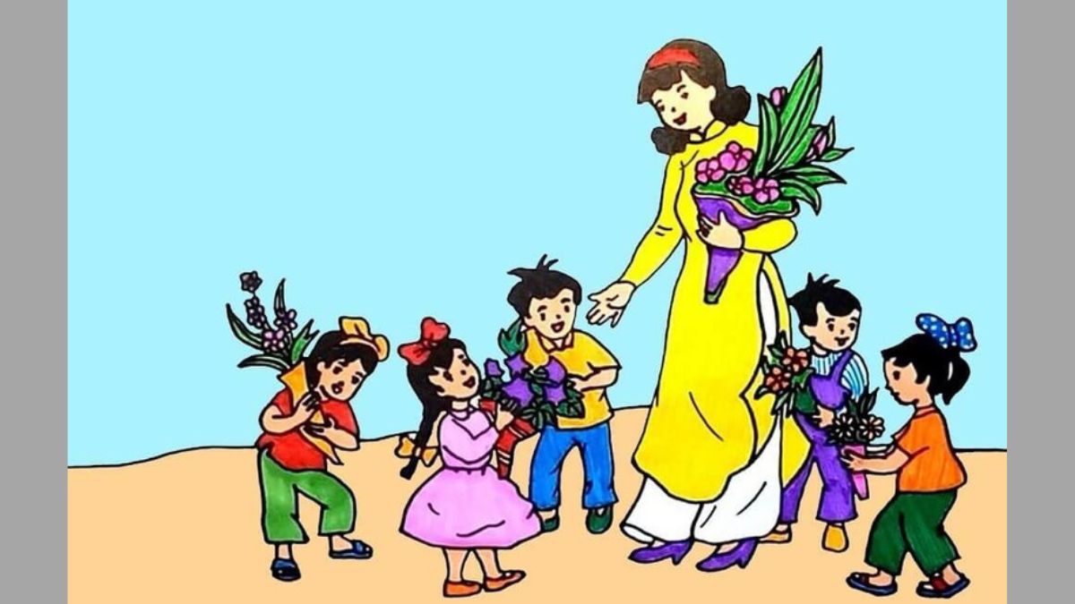 Ý tưởng 1: Vẽ tranh 20/10 tặng cô giáo