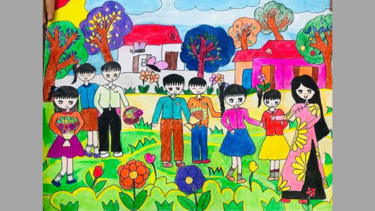 Ý tưởng 1: Vẽ tranh 20/10 tặng cô giáo