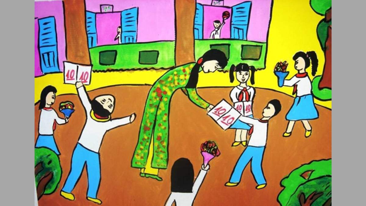 Ý tưởng 1: Vẽ tranh 20/10 tặng cô giáo