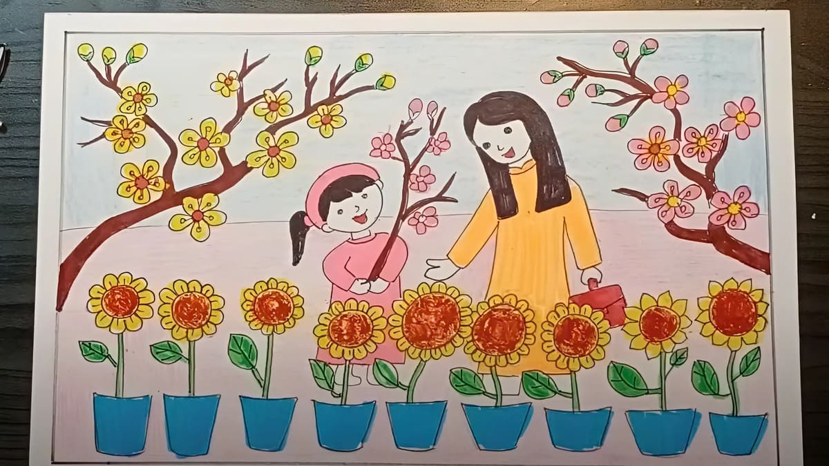 Bước 2: Phác họa bố cục rõ nét