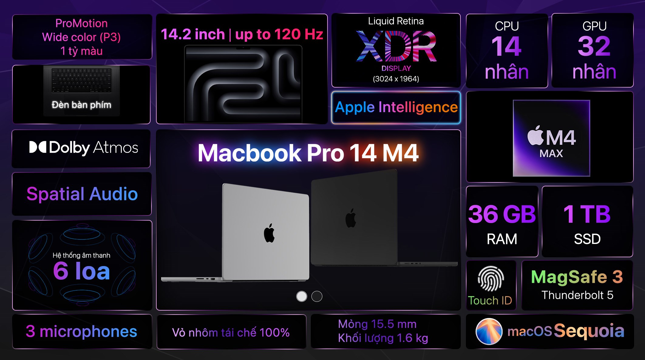 Macbook Pro M4 Max - Laptop cao cấp, hiệu năng cao
