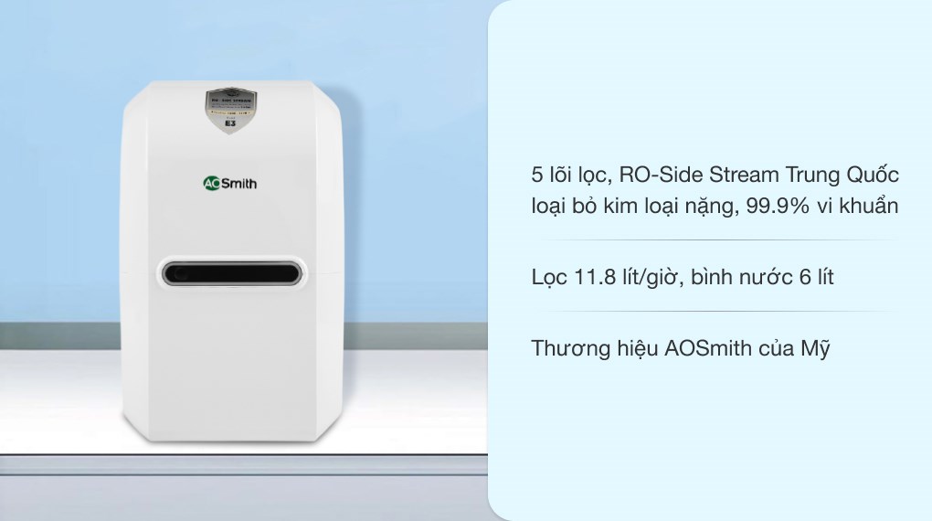 Máy lọc nước lắp âm AOSmith E3 5 lõi công nghệ RO Side Stream vòi điện tử Máy lọc nước lắp âm AOSmith E3 5 lõi công nghệ RO Side Stream vòi điện tử