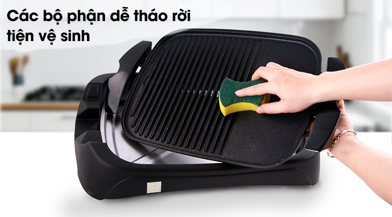Bếp nướng điện Sunhouse SHD4602 tinh gọn, dễ tháo lắp và vệ sinh